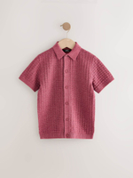 Рубашка трикотажная с коротким рукавом для мальчика Next AA8-957, Темно-красный