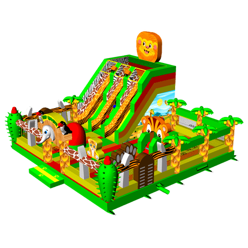 Коммерческий надувной батут «Мега Сафари», 9*9*6 м