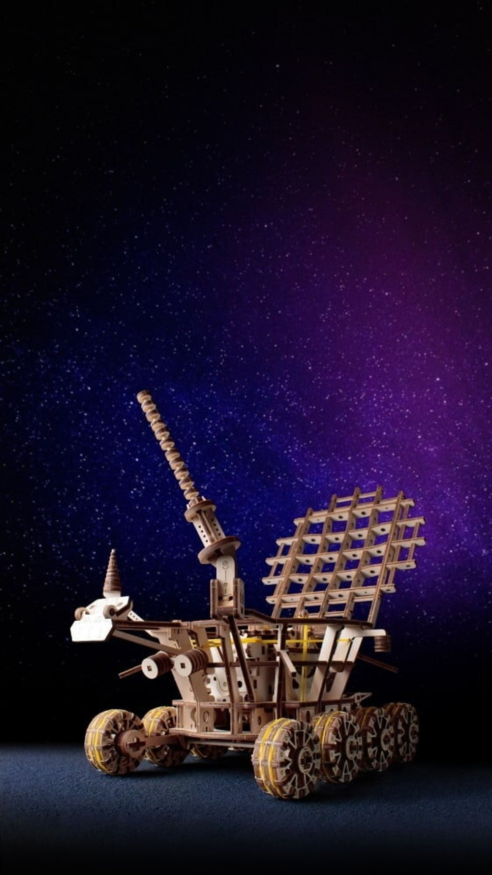 Луноход (EWA) - Деревянный конструктор, сборная механическая модель, 3D пазл, сделай сам, космос, роботы
