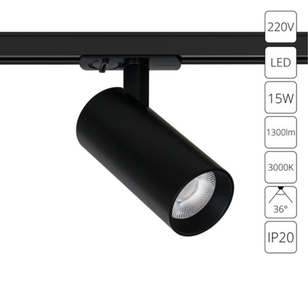 Трековый светодиодный светильник Arte Lamp BENE A1936PL-1BK