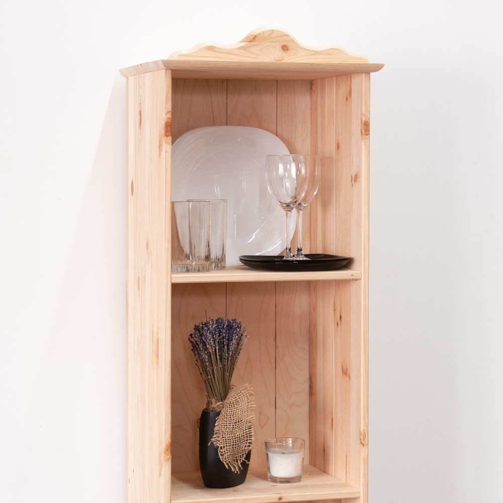 Стеллаж 3 полки Бритта из сосны, с ящиком, 40х32х182