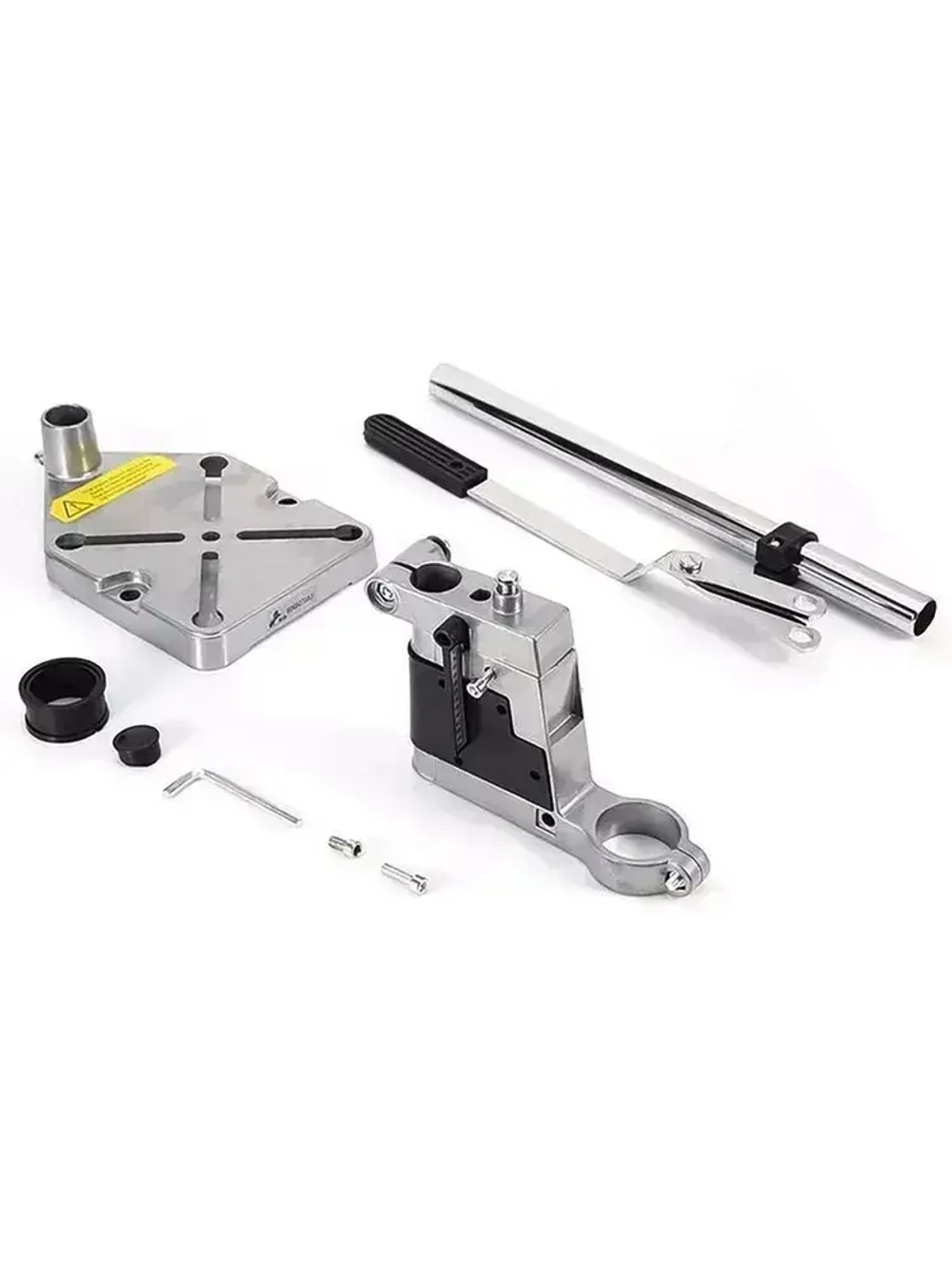 Стойка для дрели, крепление d43 мм, глубина сверления 60 мм, высота 400 мм + 3 насадки / станок для дрели