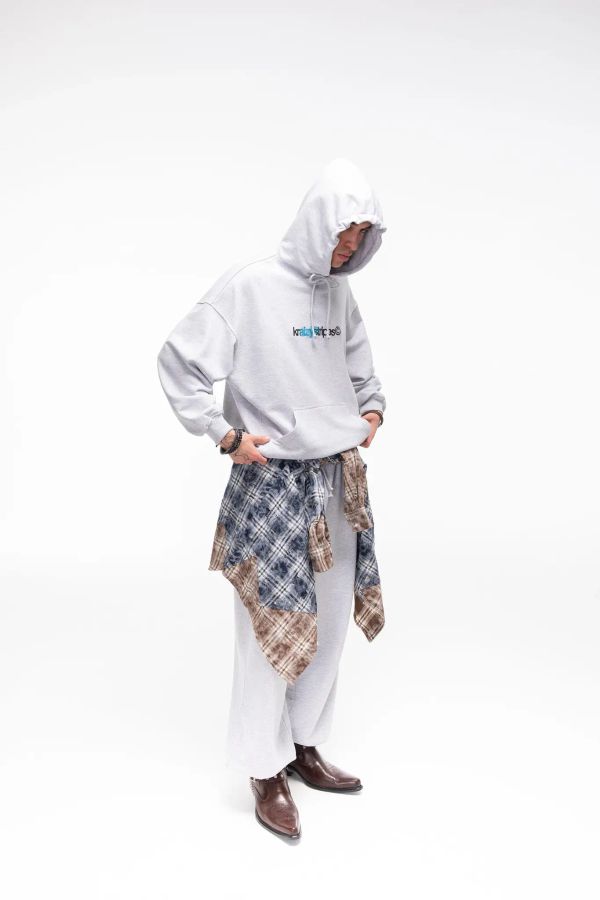 Худи Logo серый меланж - фото 2