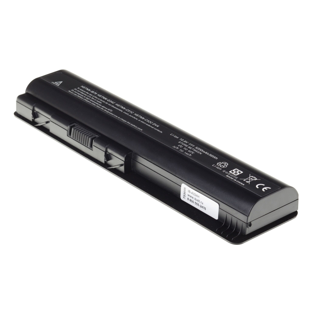 Аккумуляторная батарея iBatt 5200 mAh для ноутбуков Compaq HSTNN-LB72, EV06, 484170-001, EV12