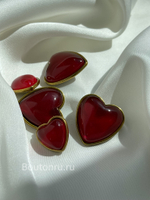 Пуговицы красные сердечки