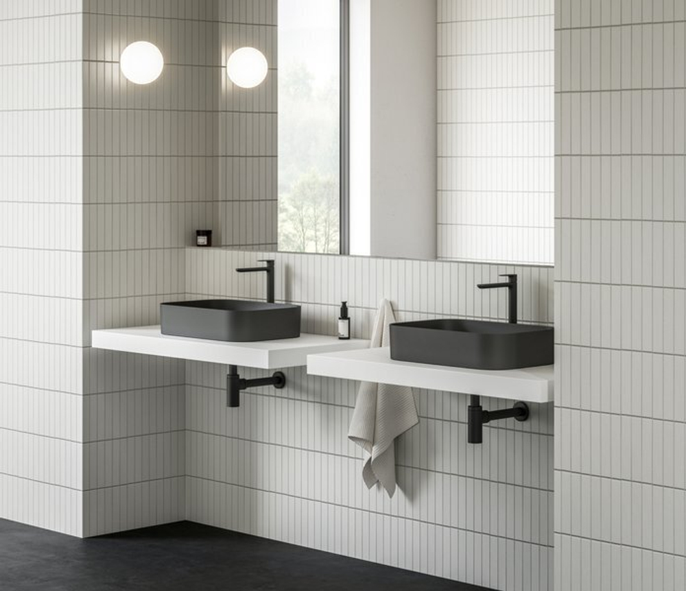 Накладной керамический умывальник Ceramic Slim R