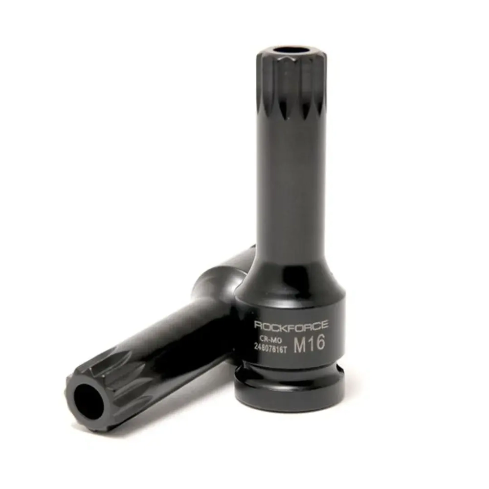Головка-бита SPLINE ударная M16 с отверстием, 1/2'' RockForce##Rock FORCE RF-24807816T