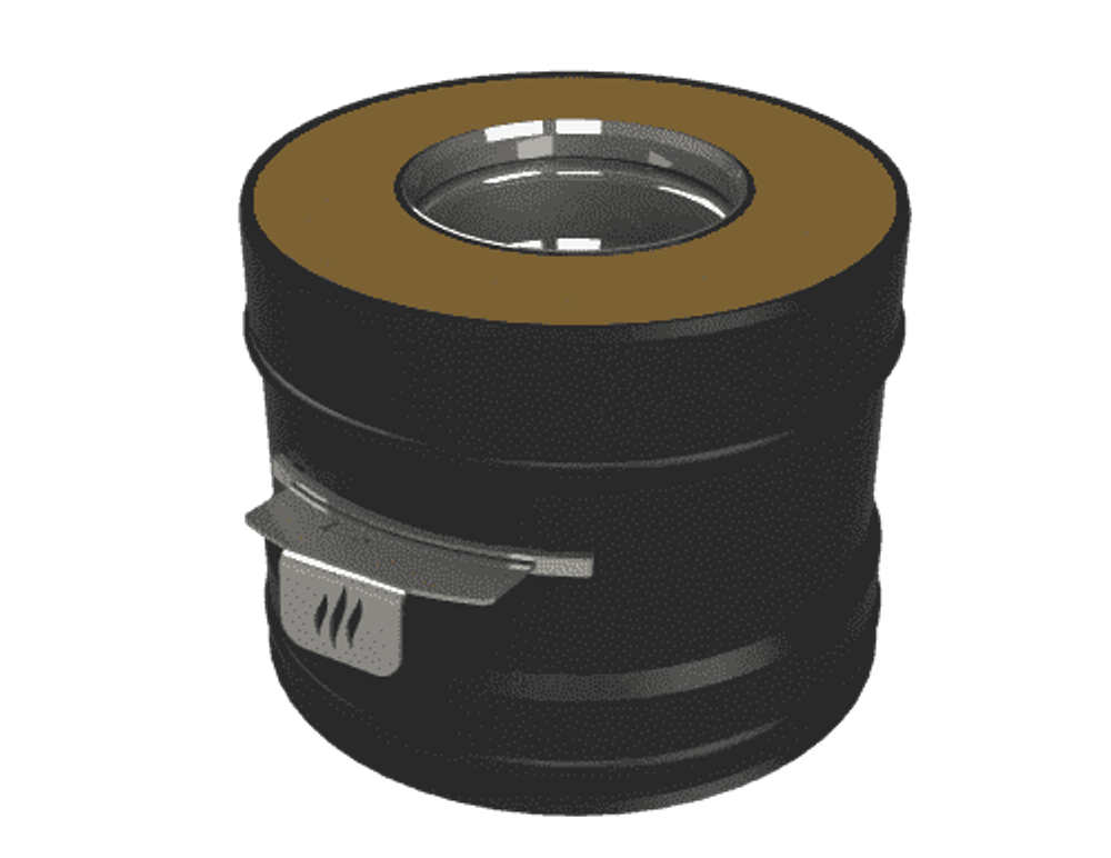 Сэндвич-задвижка Grill'D AISI 430 1 мм/Оц 0,5 мм (D115/250) черный