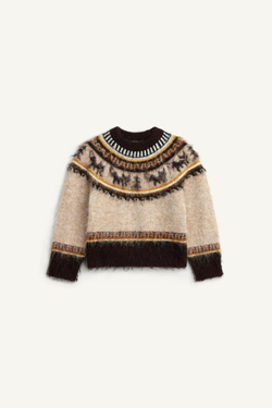 ZARA СВИТЕР С ПРИНТОМ, ХАКИ