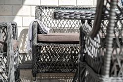 "Латте" диван двухместный из искусственного ротанга, цвет графит