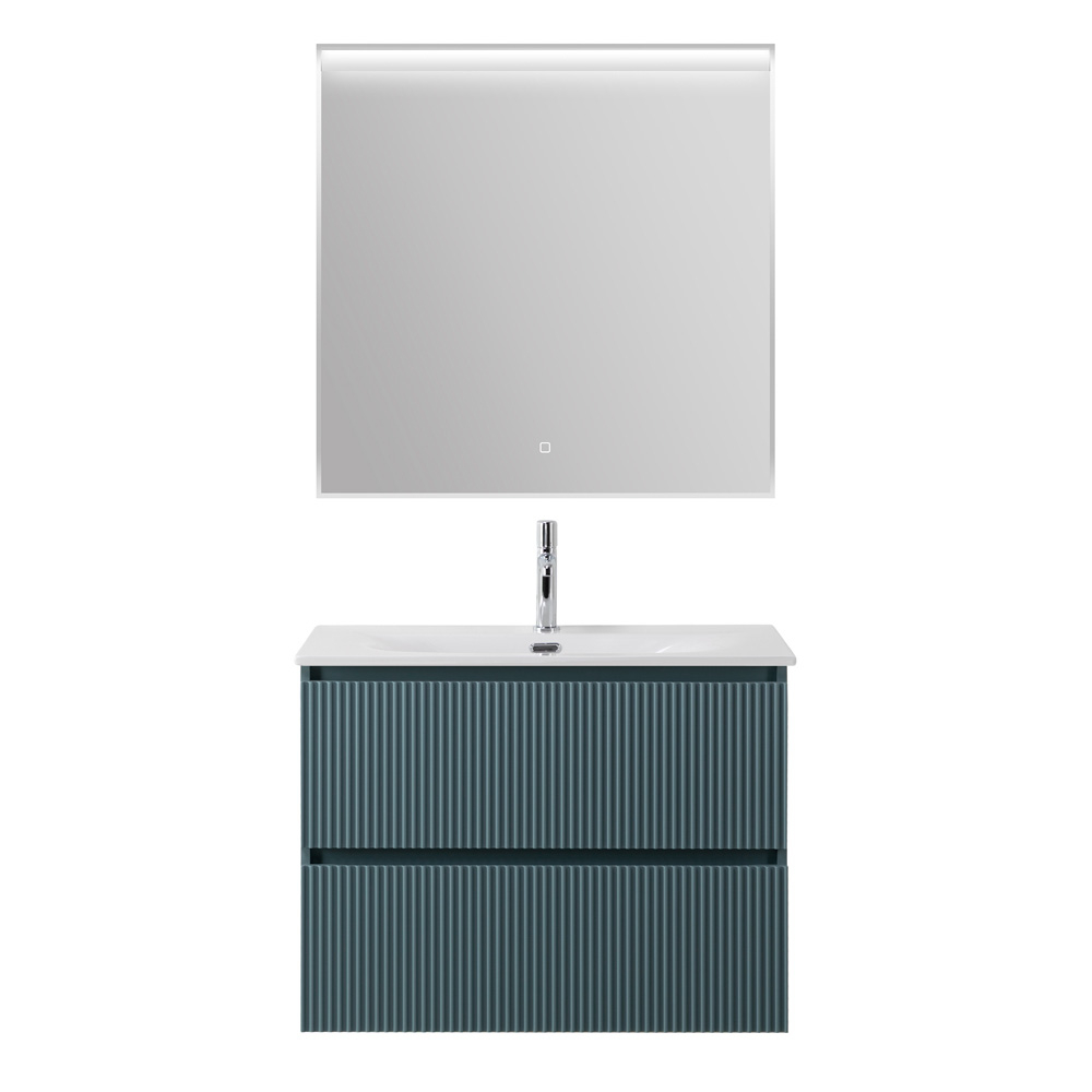 Тумба с раковиной подвесная BelBagno UNO-900-2C-SO-AO Голубой матовый, раковина белая BB-8099-90