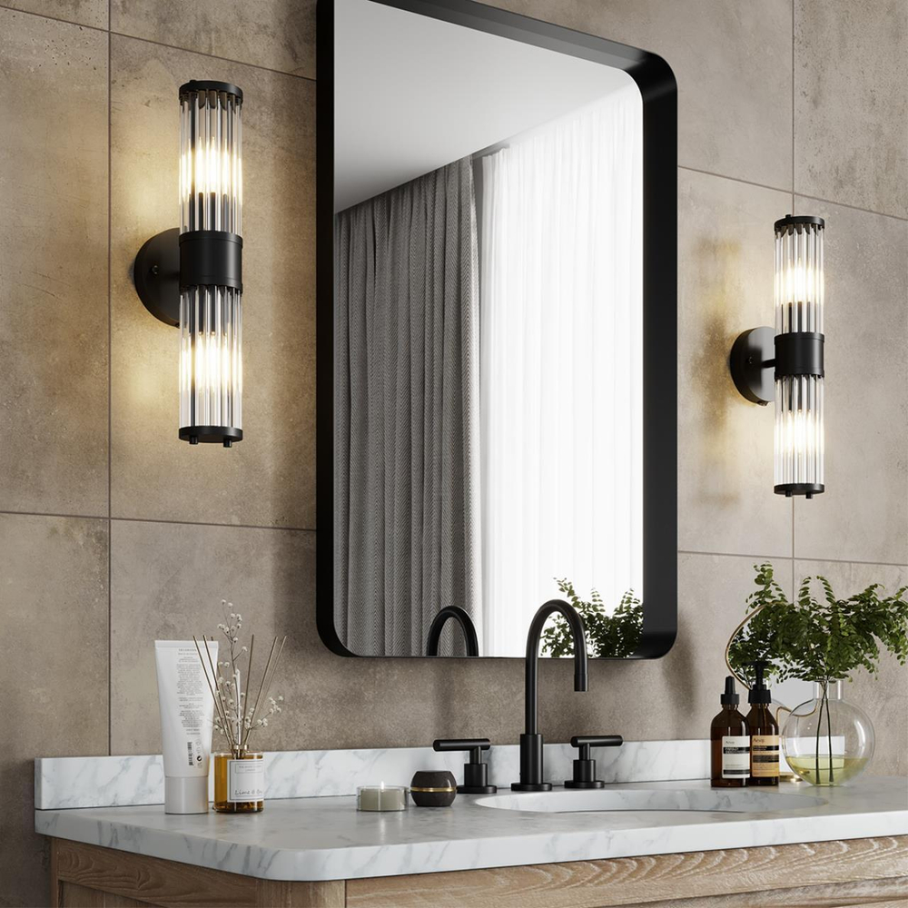 4944/2W DROPS ODL22 701 черный/прозрачный/стекло Настенный светильник с выкл. E14 1*40W IP44 KEPA