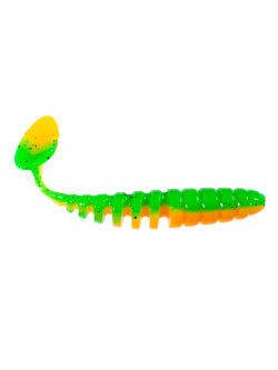 Приманка ZUB-SHAD 75мм(3")-6шт, (цвет 022) зеленый верх -оранжевый низ