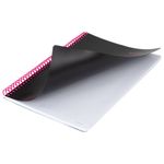 Тетрадь обложка пластик, А4 80 л., спираль пластик, резинка, клетка, BRAUBERG, черный/розовый, 405380