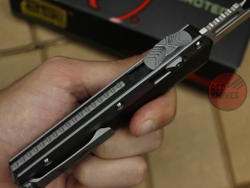 Нож Microtech 184-10 GLYKON Tanto T/E - серые вставки, клинок сатин танто