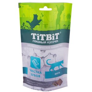 Лакомство TiTBiT Хрустящие подушечки для кошек с мясом утки для чистки зубов
