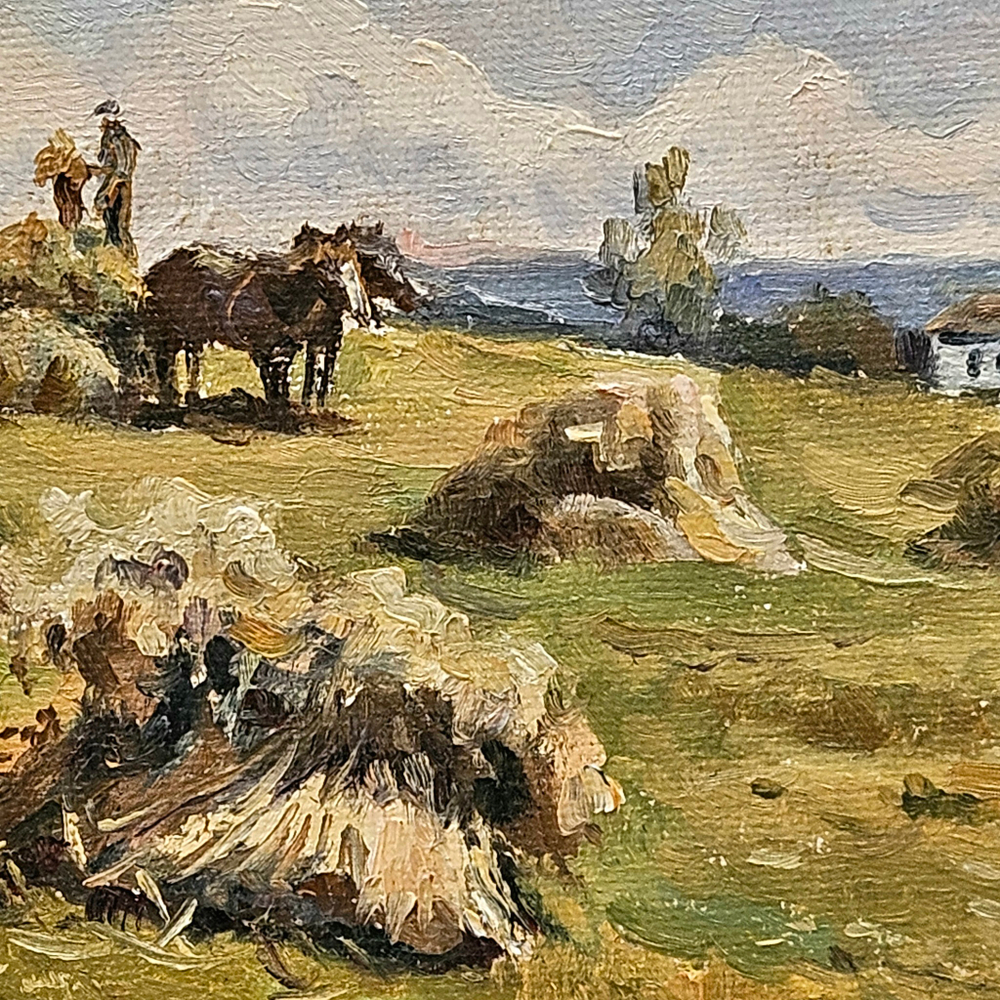 Картина "Уборка сена" 15х20