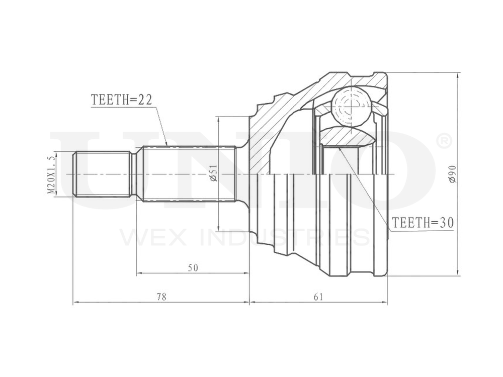 ШРУС внешний UNIO CVJ-20069