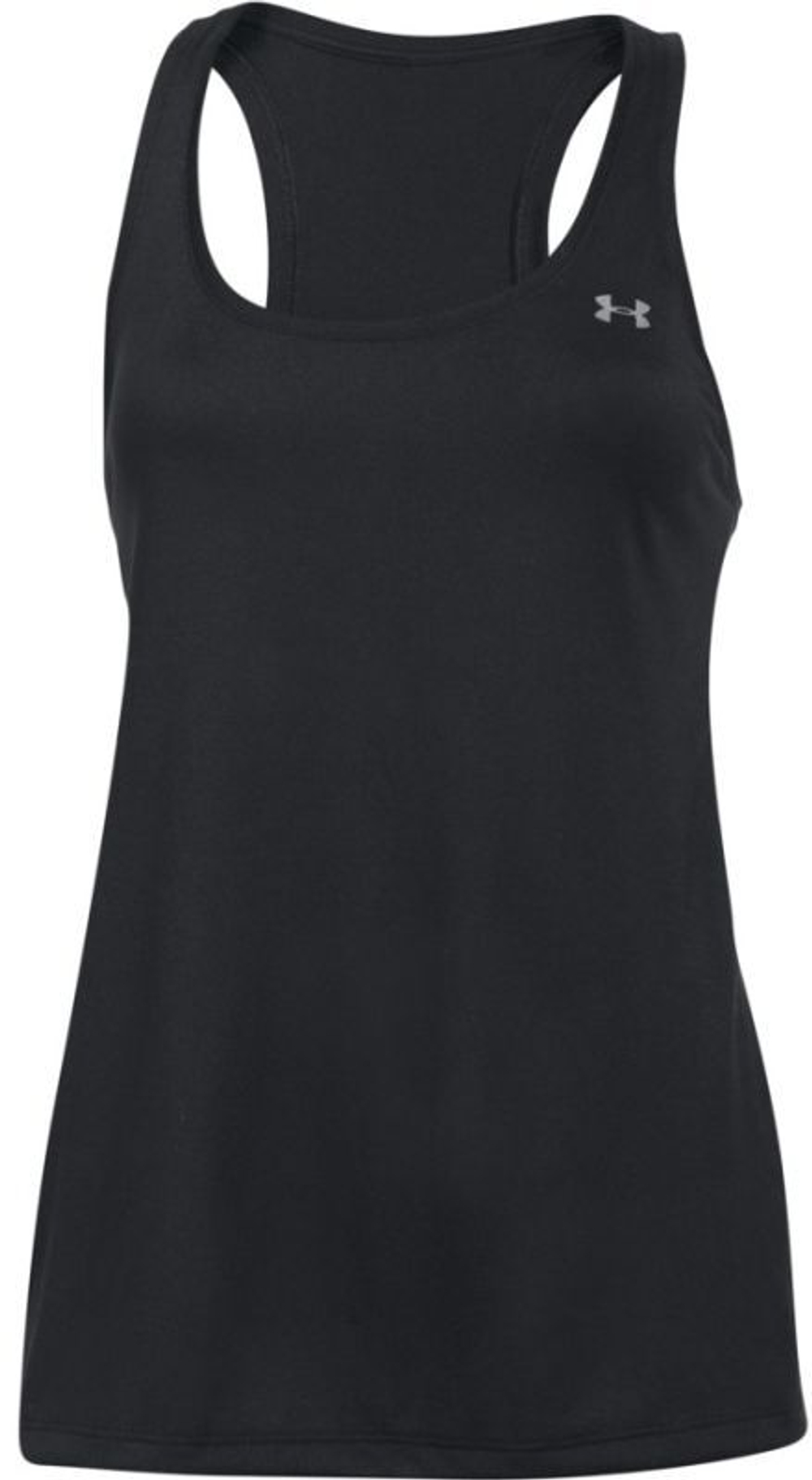 Женский топ теннисный Under Armour Tech Tank - black/metallic silver