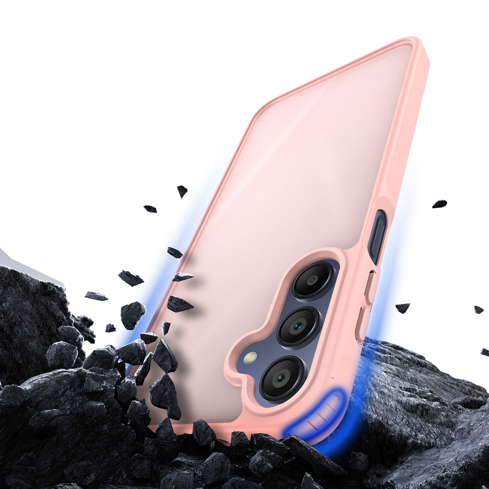 Прозрачный матовый чехол светло-розового цвета для Samsung Galaxy A17 (5G, 4G), Galaxy A26 5G и Galaxy A16 (5G, 4G), серия Yind Series от Dux Ducis