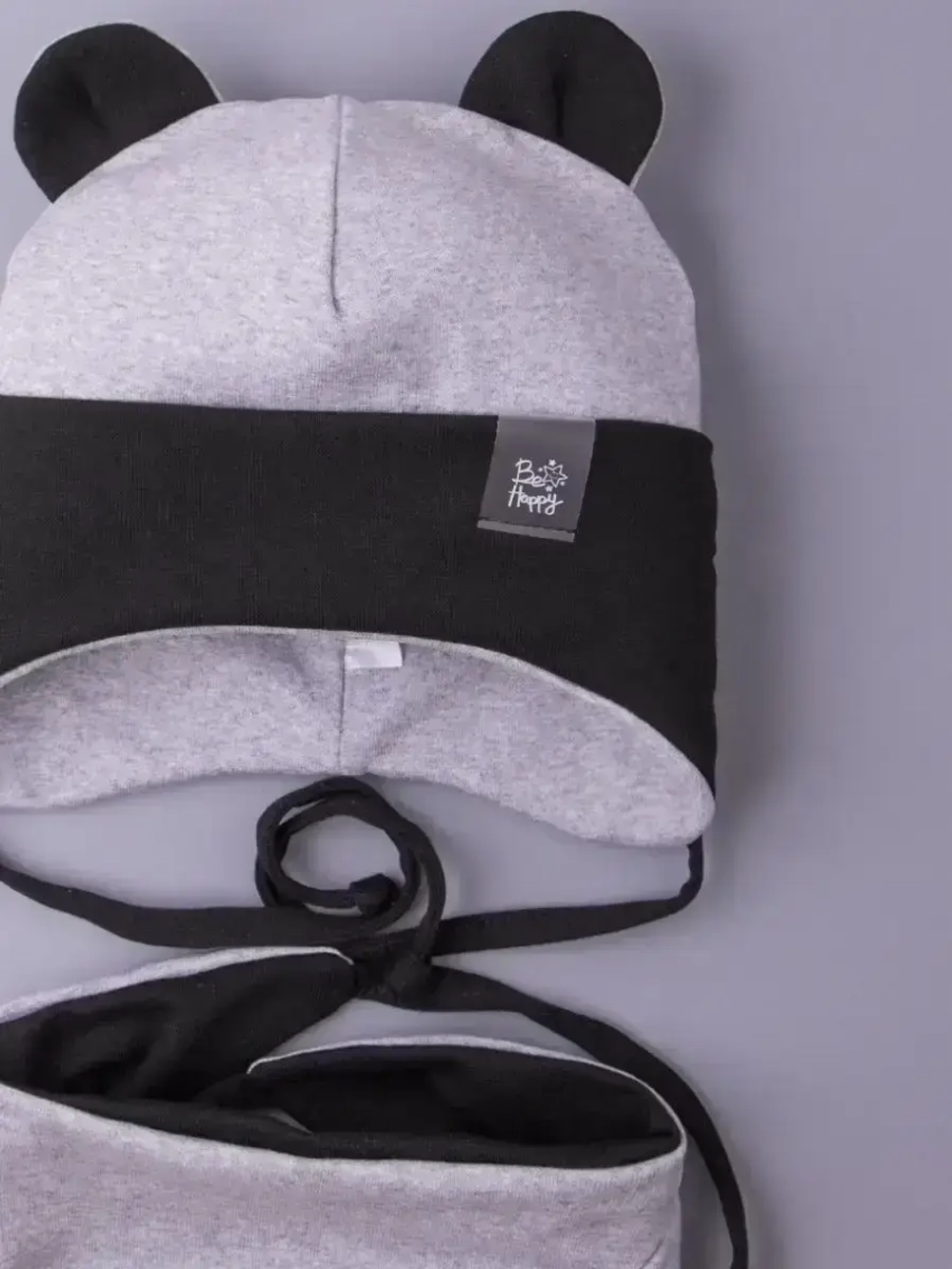 Шапка детская осенняя с ушками и снуд