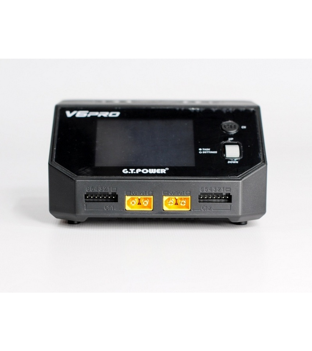 Универсальное зарядное устройство G.T.Power V6PRO Dual Power 7-30/220В, 16Aх2, USB, Wireless 7.5W