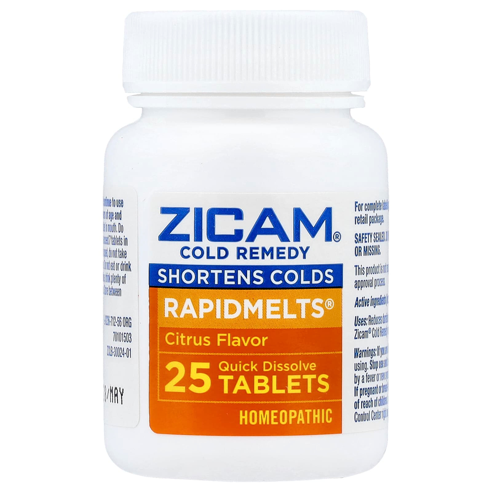 Zicam, Cold Remedy, RapidMelts®, с цитрусовым вкусом, 25 быстрорастворимых таблеток