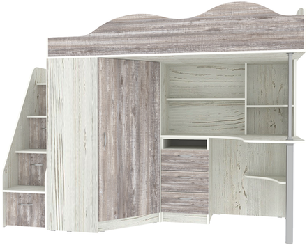 Кровать-чердак КарИВи Пионер Винтерберг Бетон