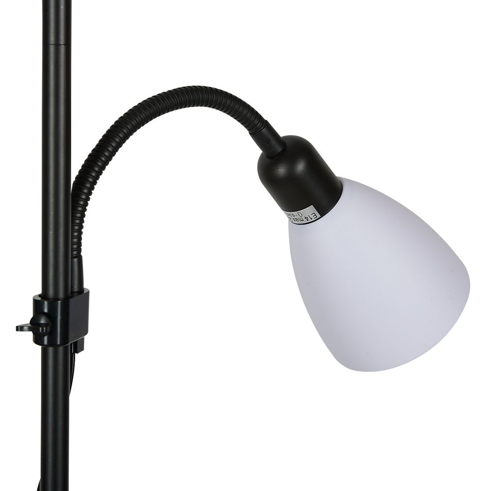 UML-T520 E27+E14 BLACK-WHITE Торшер напольный под лампу Е27 и Е14. 2х60W. Черный-Белый. ТМ Uniel