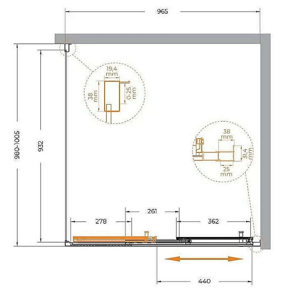 Душевой уголок Cezares Molveno 100x100 AF-31-100-C-CR-IV стекло прозрачное/профиль хром