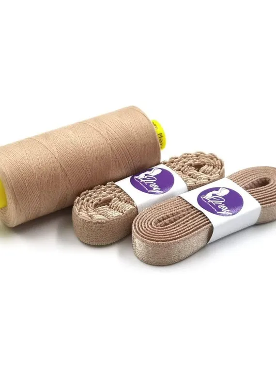 030 К-195/6 Тесьма эластичная Lauma 6 мм, кофе с молоком 030