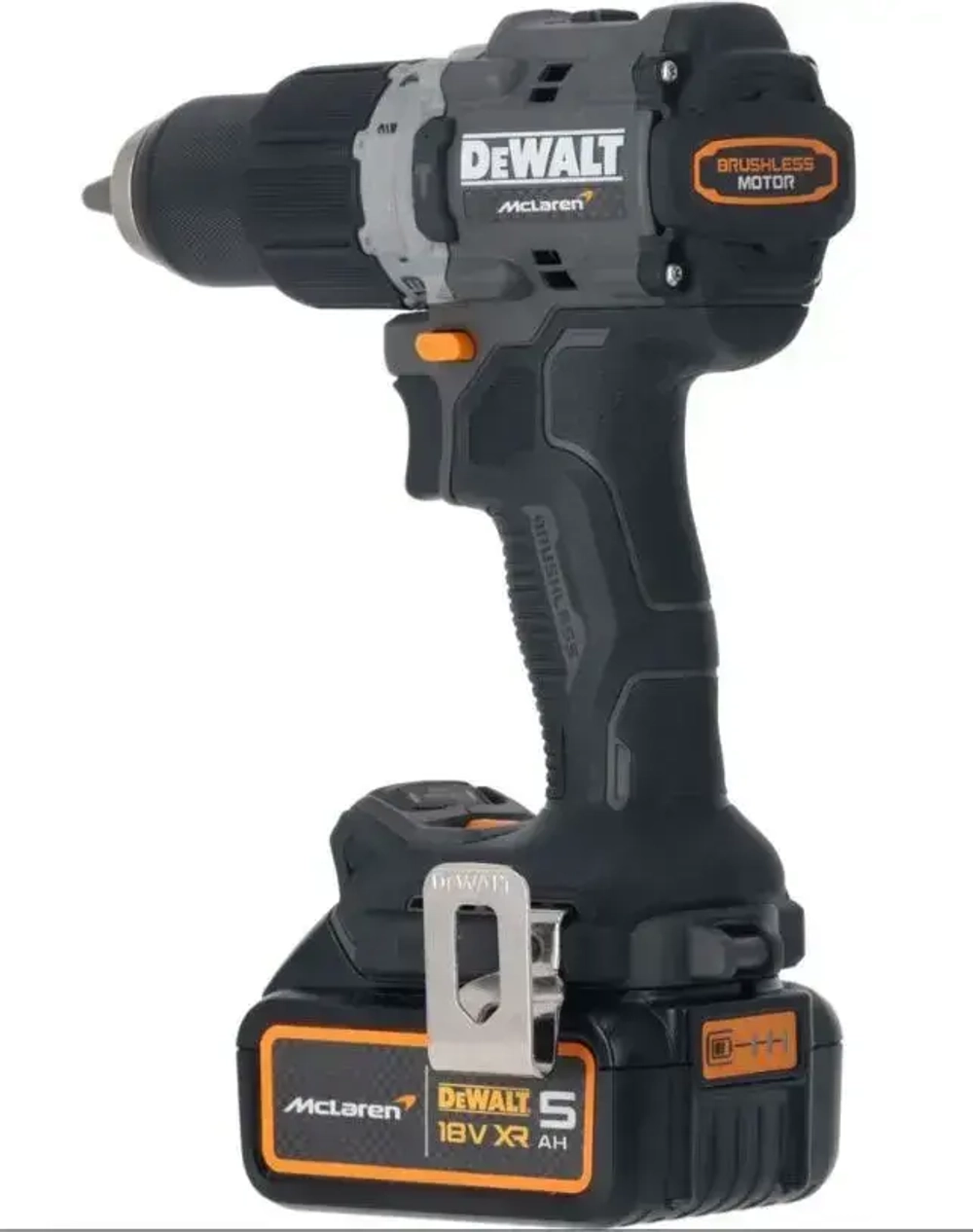 Аккумуляторный набор DEWALT McLaren Limited Edition DCK200MP2T: дрель-шуруповерт + шуруповерт, с 2 АКБ 5 Ач и ЗУ, в кейсе