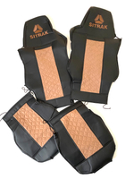 Чехлы SITRAK C7H (экокожа, черный, коричневая вставка)