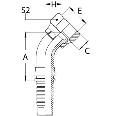 Фитинг DN 12 JIC (Г) 3/4 (45)