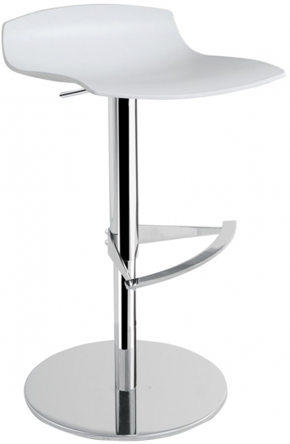Табурет пластиковый барный Papatya X-Treme B Pro, полированный, хромированный, белый