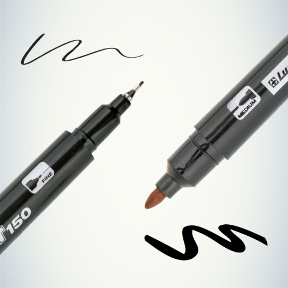 233834 Luxor Маркер перманентный двухсторонний TWIN MARKER 150, ЧЕРНЫЙ пулевидный 0.7/1мм