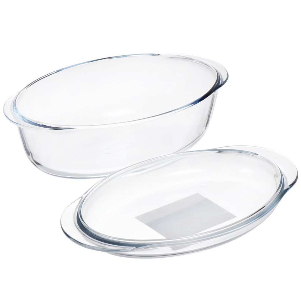 Форма для выпечки стекло, 4 л, овал, с крыш, Pyrex, 459AAST
