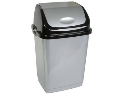 Ведро для мусора 4л "Камелия" серебристый перламутр/черный