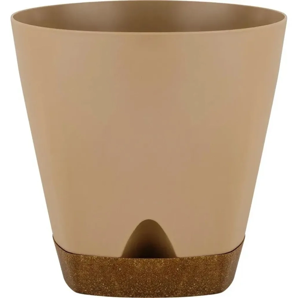 Горшок для цветов InGreen WOOD D200мм 4л с прикорневым поливом молочный шоколад/бук