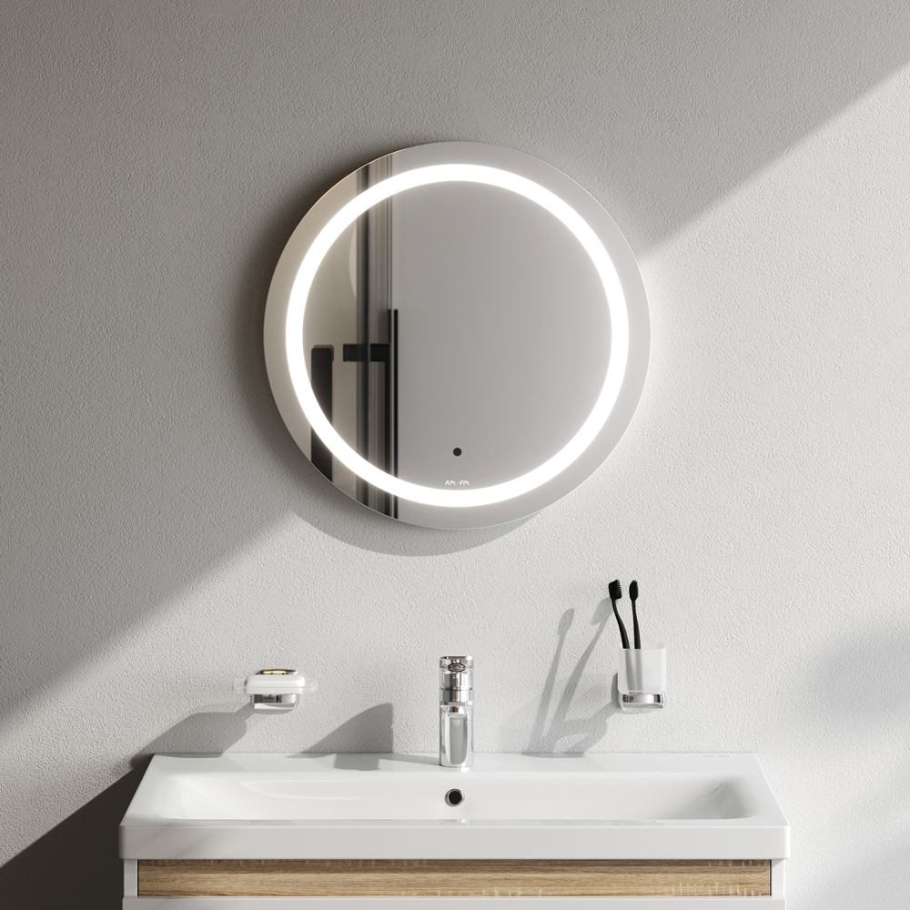 Универсальное зеркало с контурной LED-подсветкой, ИК- сенсором, круглое, 50 см AM.PM X-Joy M85AMOX0501WG