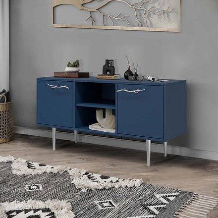 Тумба под ТВ Арт Колор matte 117см Стайл Сильвер Королевский синий матовый