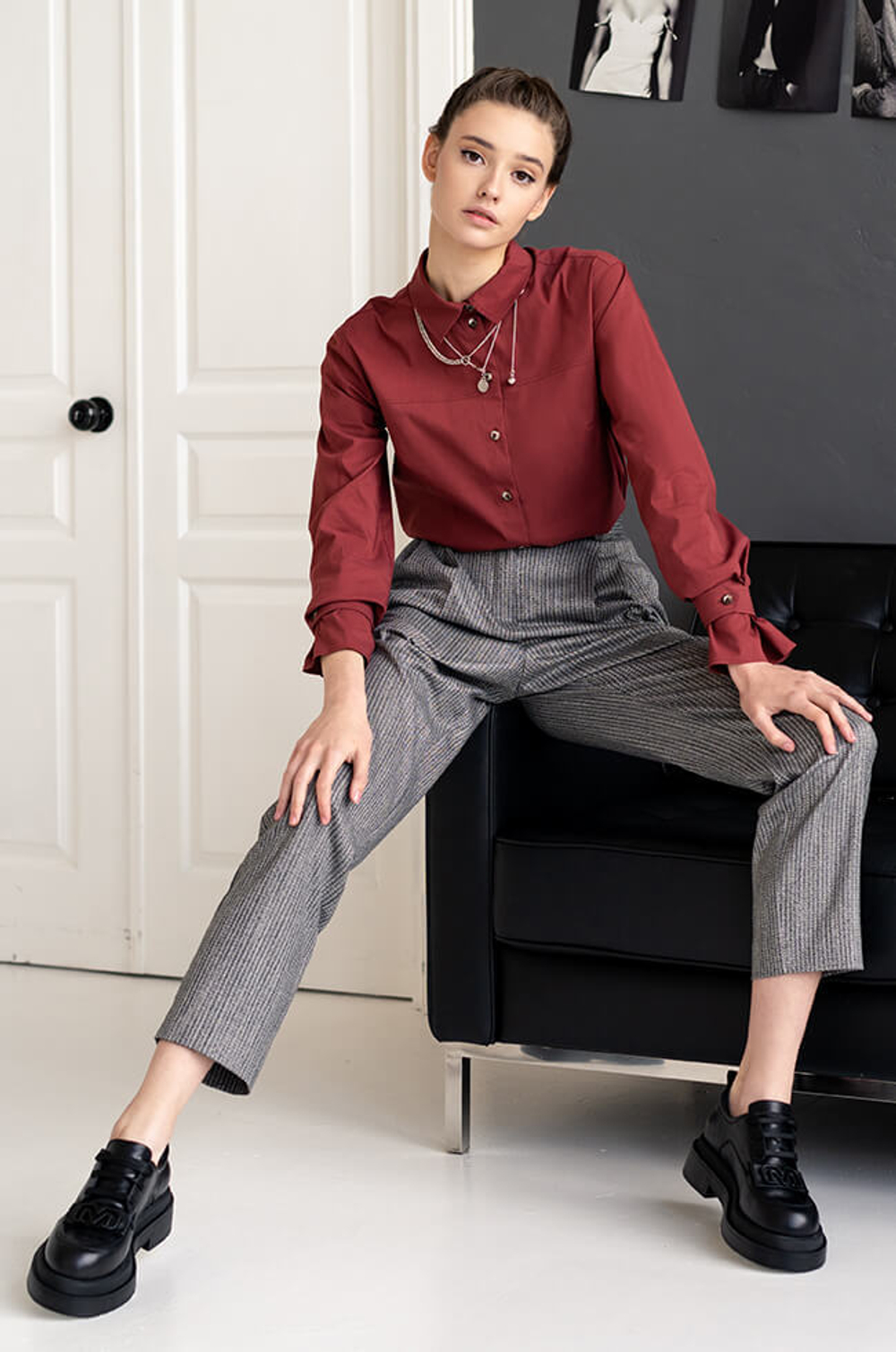 22499 Блузка женская (бургунд)