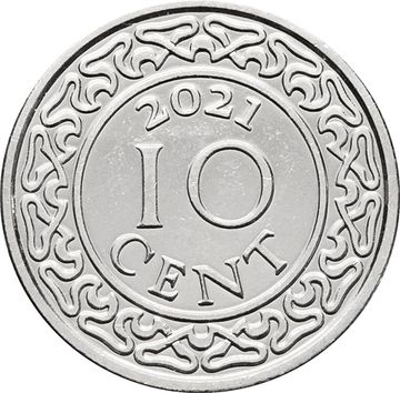 10 центов 2021 Суринам