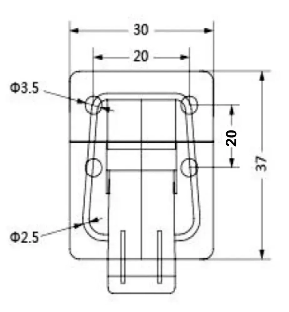 Замок чемоданный H-001 (2шт) ХРОМ, замок защёлка, замок лягушка, замок хромированный