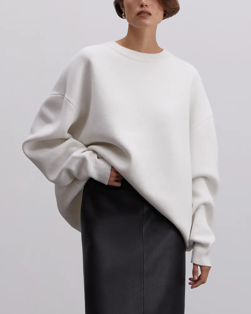 Молочный свитшот из хлопка