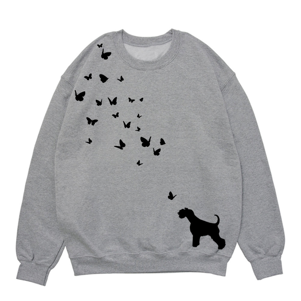 Свитшот "Шнауцер и бабочки"