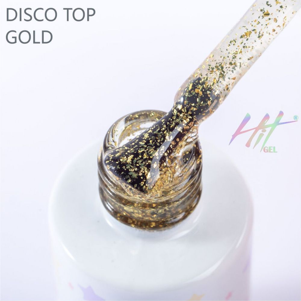 Disco top без липкого слоя ТМ &quot;HIT gel&quot; gold, 9 мл