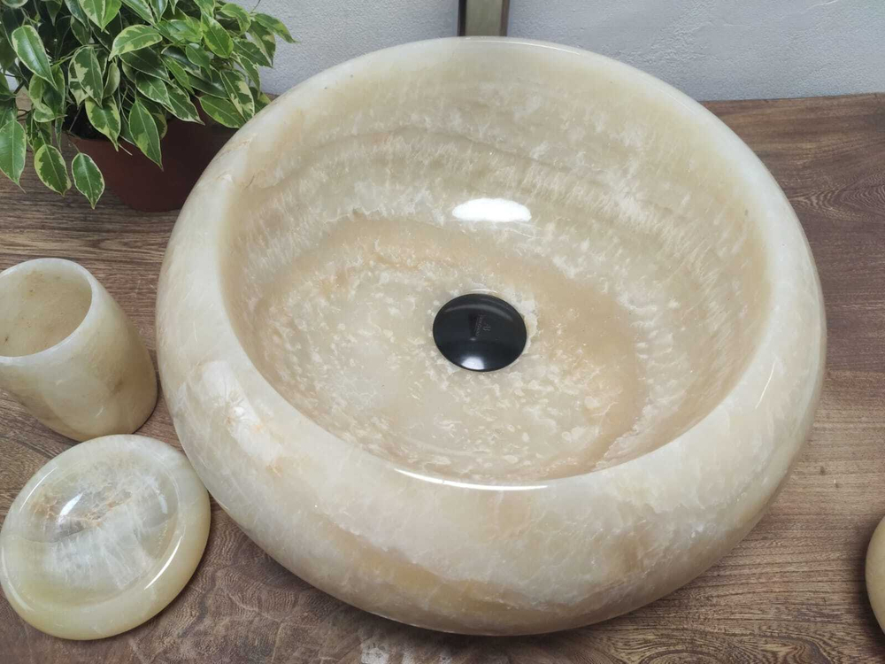 Раковина из оникса Donut Yellow Small DO-61072 40*40*15