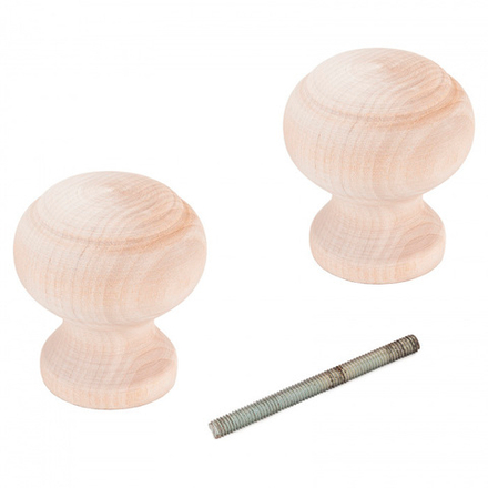 Ручка кнопка Н.Новгород деревянная классика банная d-58 мм, h-60 мм