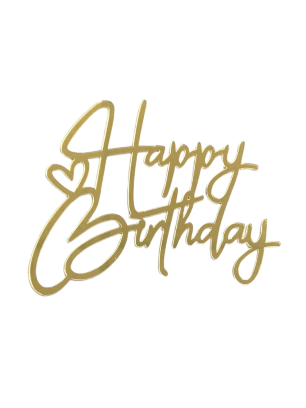 Топпер из оргстекла "Happy birthday" золото